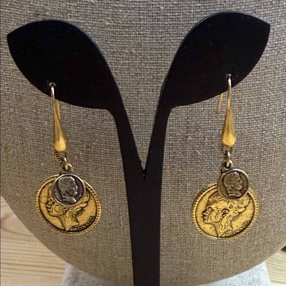 Monaco Gold  Coin Earrings